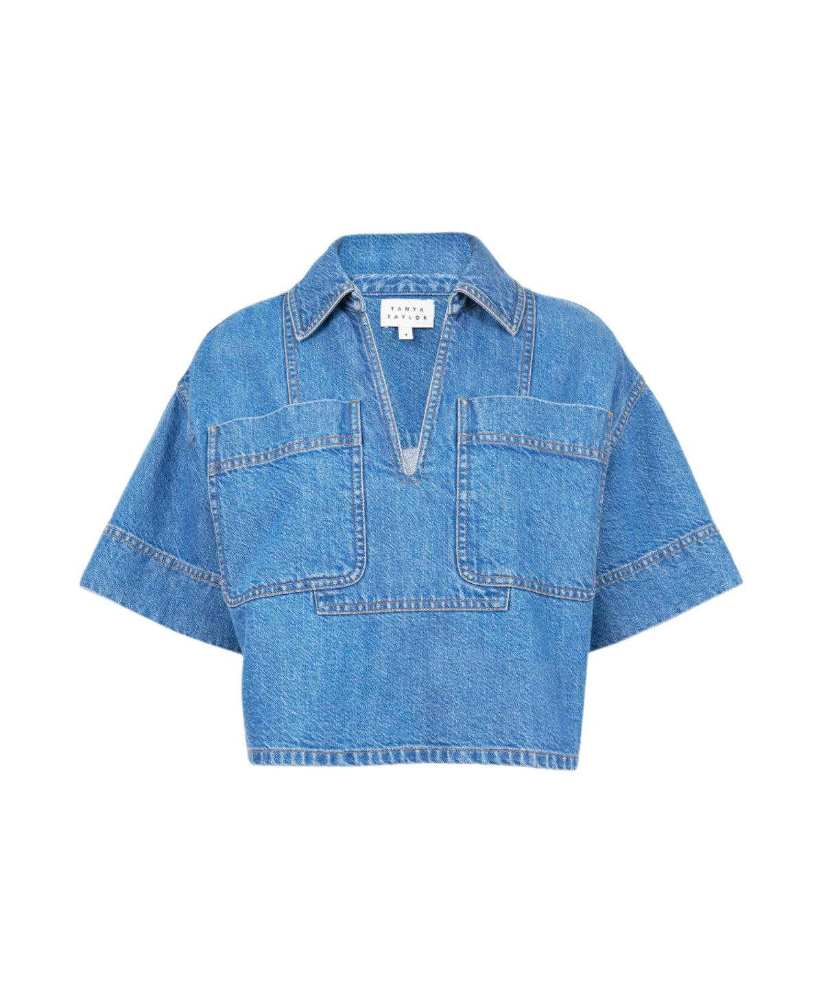 Jade Top in Medium Indigo Blue