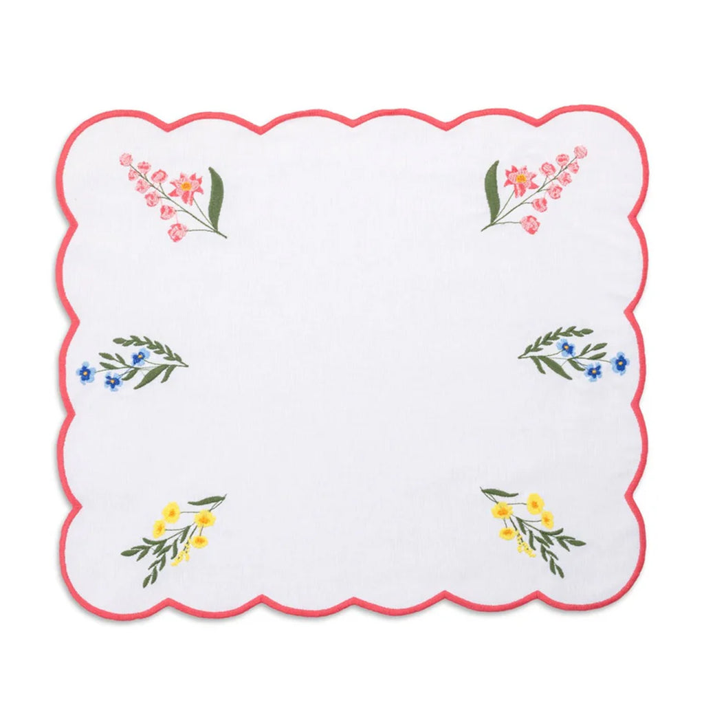 Jardin Placemat and Napkin Set in White