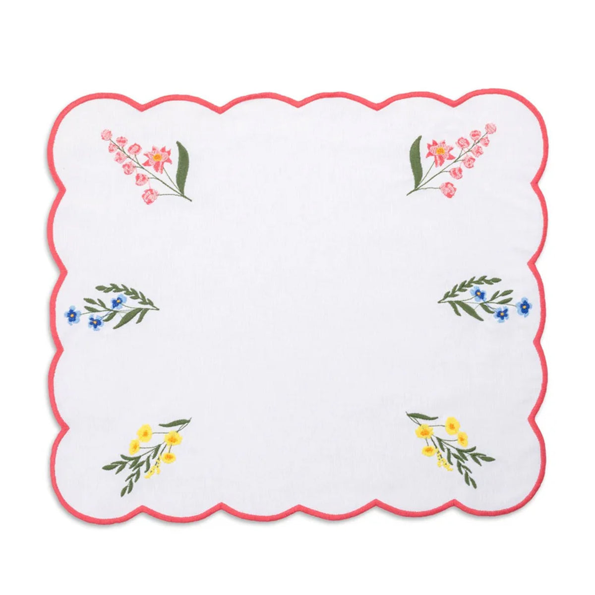 Jardin Placemat and Napkin Set in White