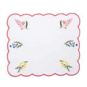 Jardin Placemat and Napkin Set in White