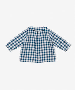 Jefferson Baby Shirt in Blue Picnic Check
