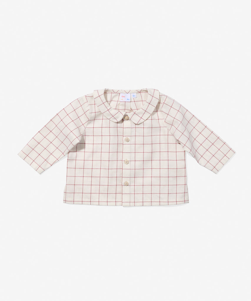 Jefferson Baby Shirt in Pomegranate Plaid