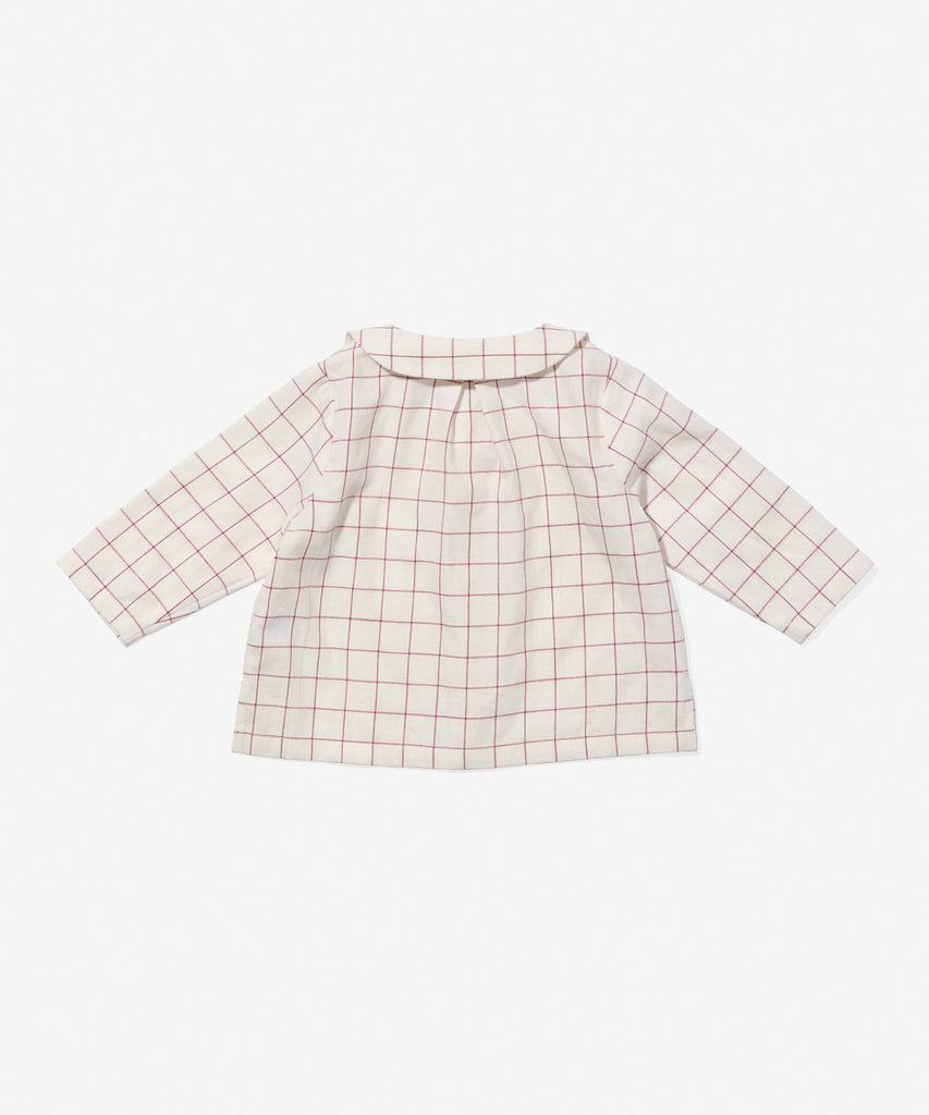 Jefferson Baby Shirt in Pomegranate Plaid
