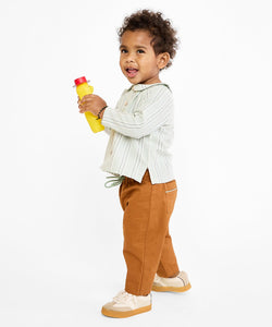 Jefferson Baby Shirt in Sage Chevron Stripe