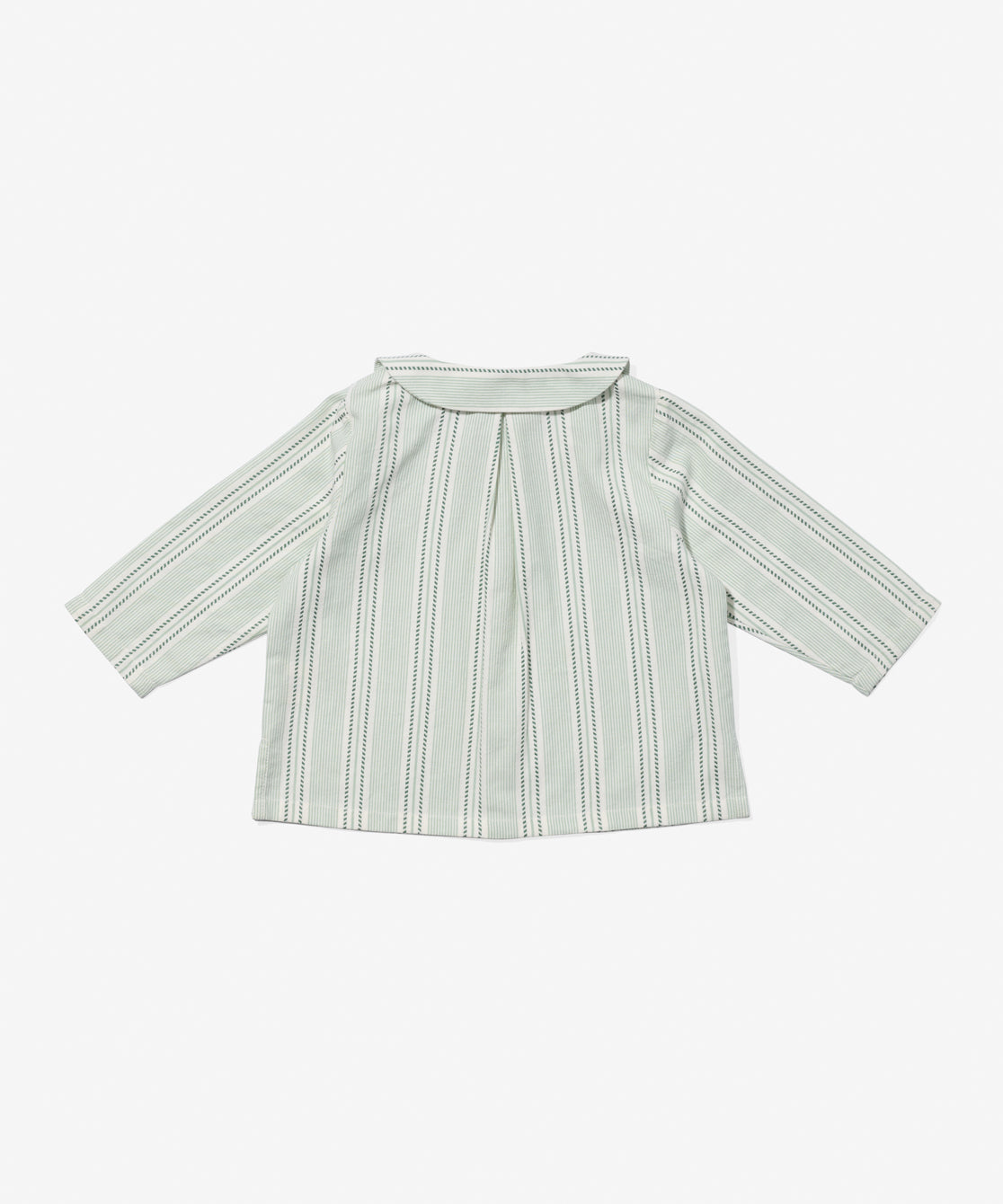 Jefferson Baby Shirt in Sage Chevron Stripe