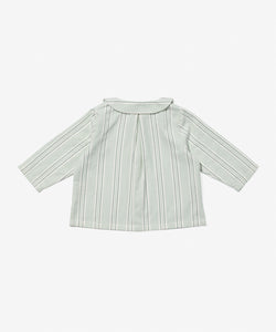 Jefferson Baby Shirt in Sage Chevron Stripe