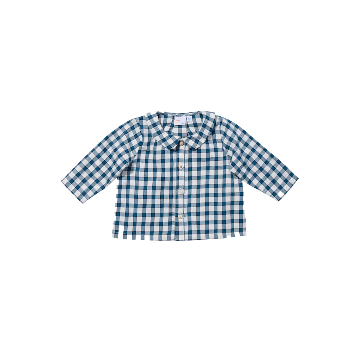 Jefferson Baby Shirt in Blue Picnic Check