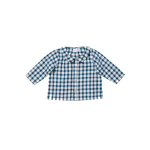Jefferson Baby Shirt in Blue Picnic Check