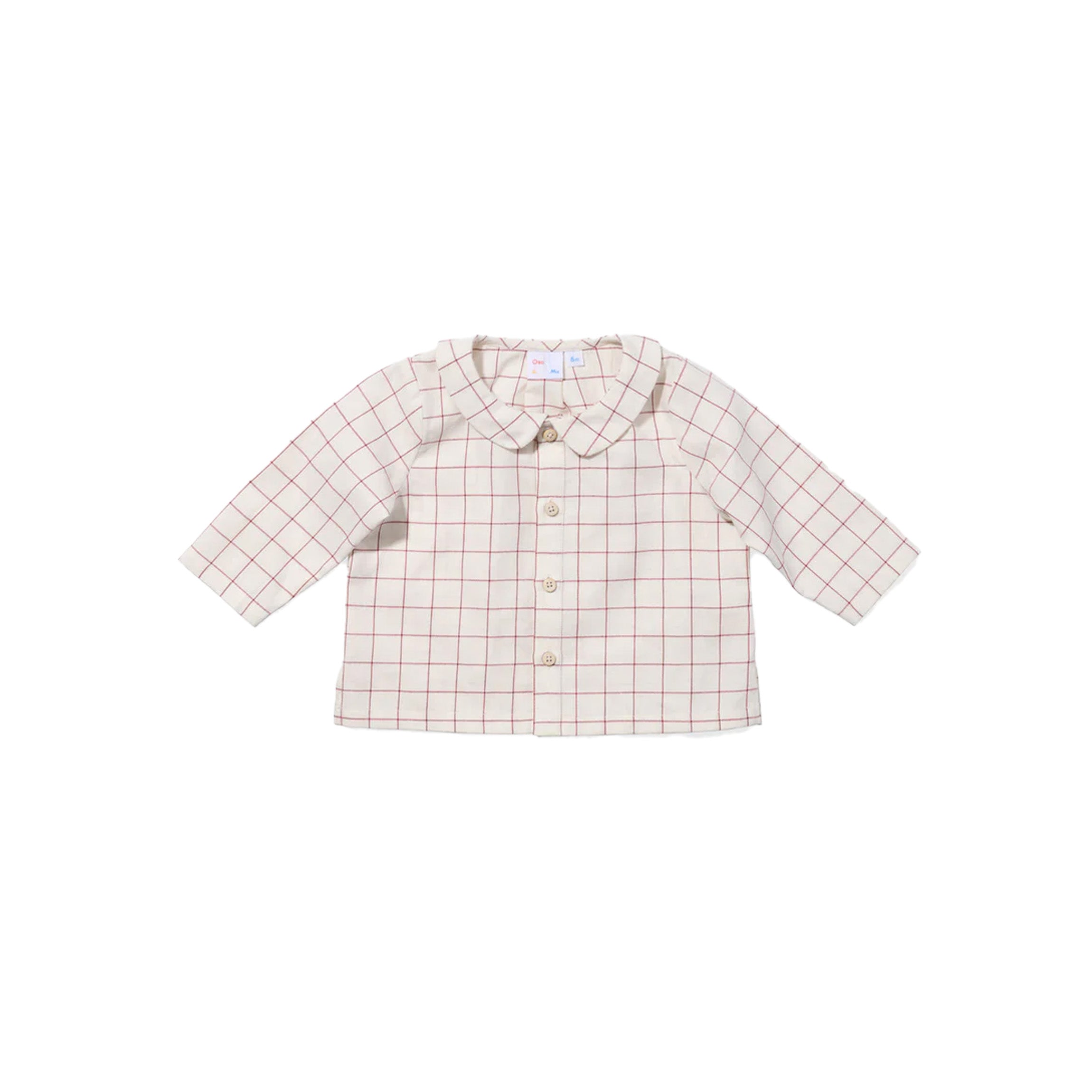 Jefferson Baby Shirt in Pomegranate Plaid