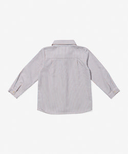 Jeffie Shirt in Indigo Linen Stripe