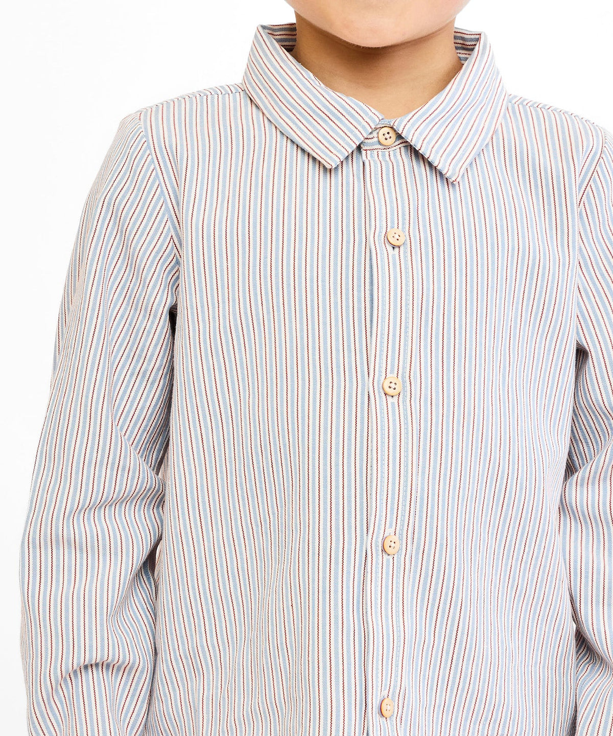 Jeffie Shirt in Indigo Linen Stripe