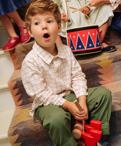 Jeffie Shirt in Pomegranate Plaid