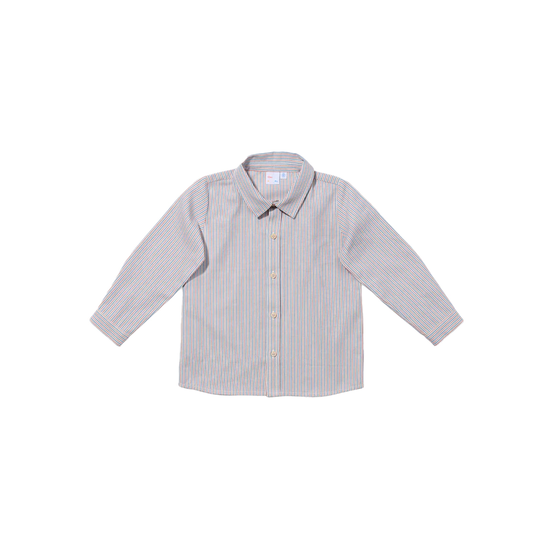 Jeffie Shirt in Indigo Linen Stripe