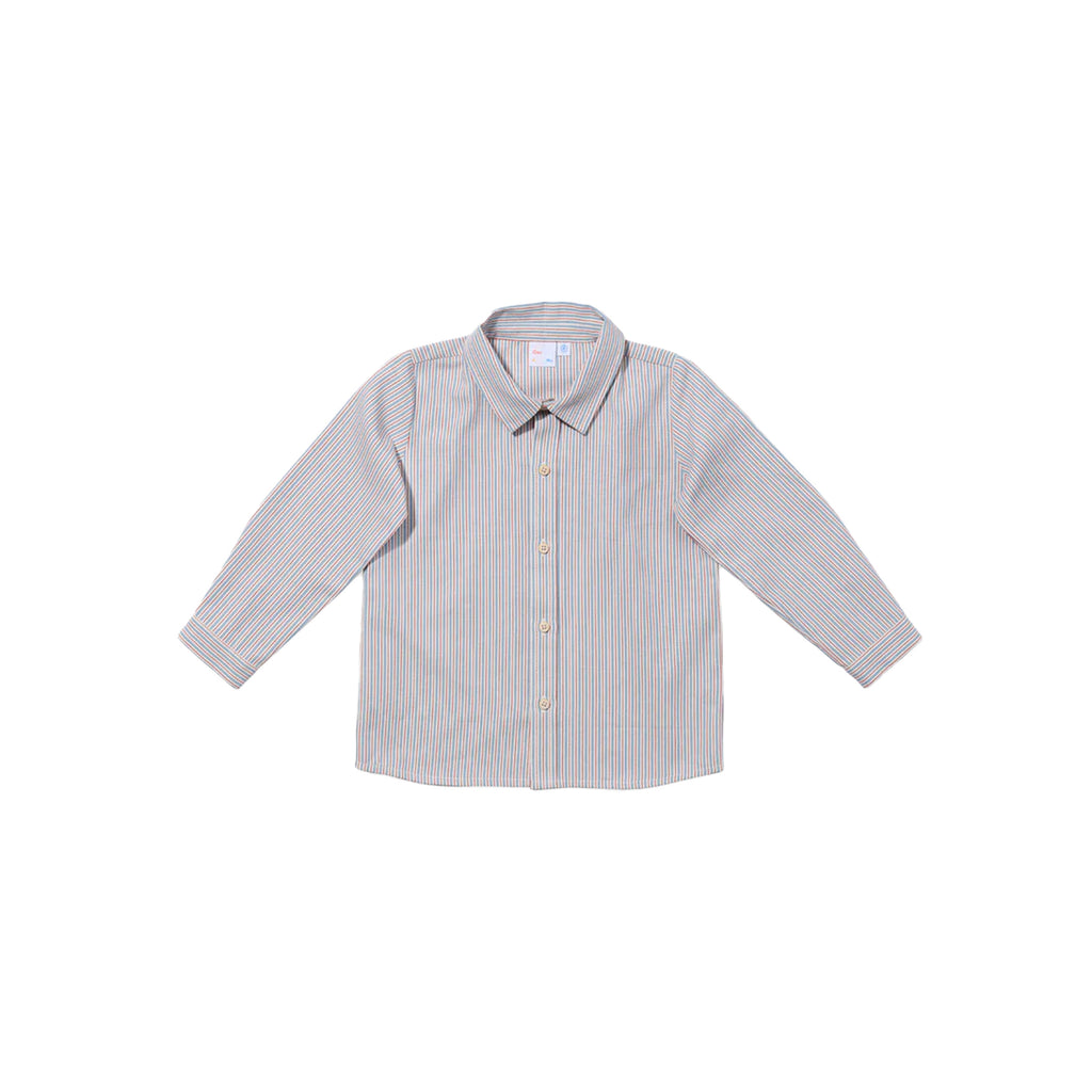 Jeffie Shirt in Indigo Linen Stripe