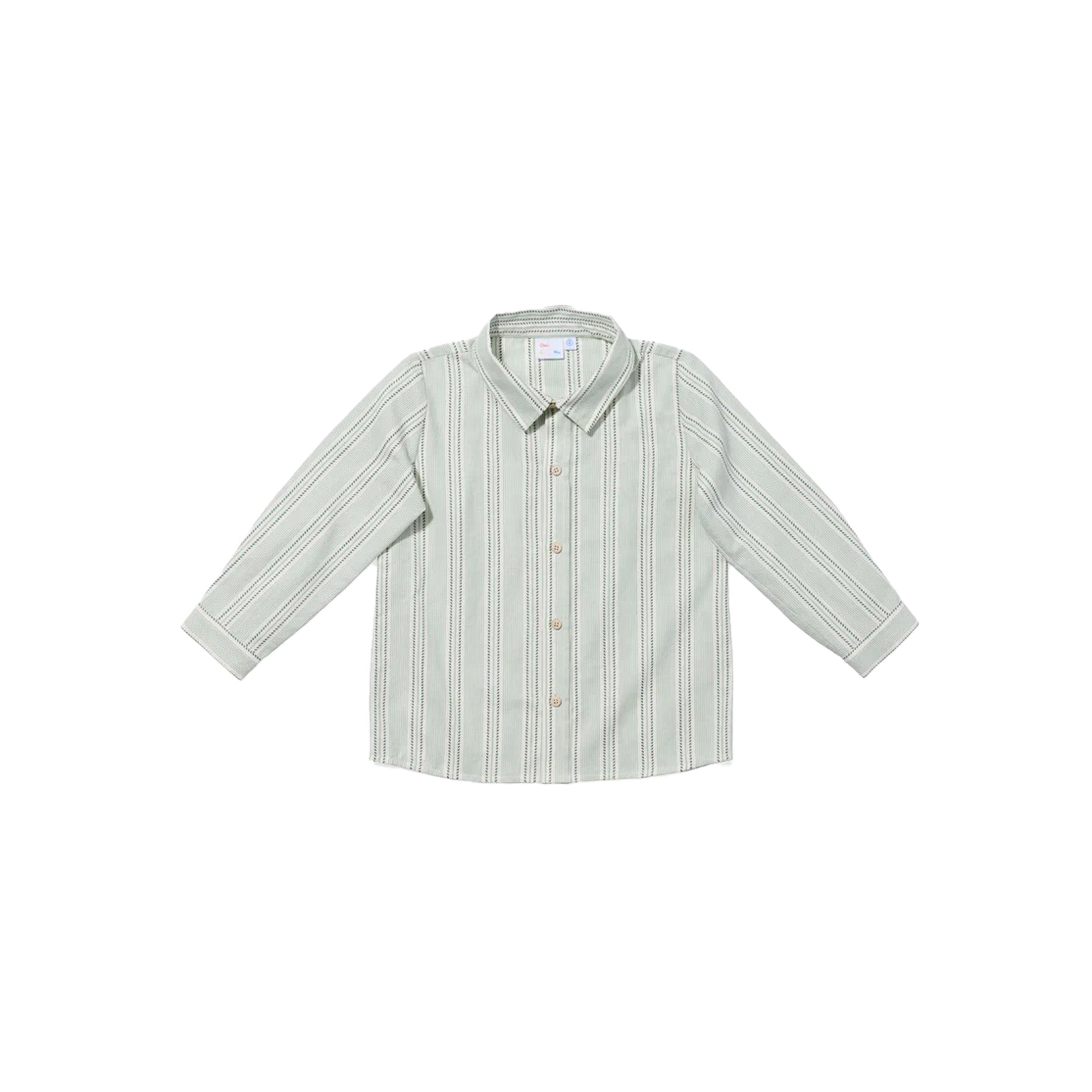 Jeffie Shirt in Sage Chevron Stripe