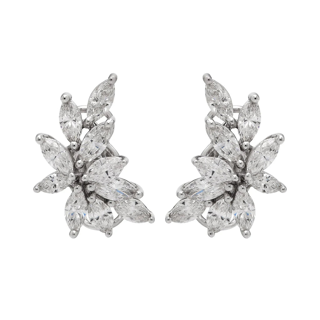 Juniper Leaf Diamond Stud Earrings