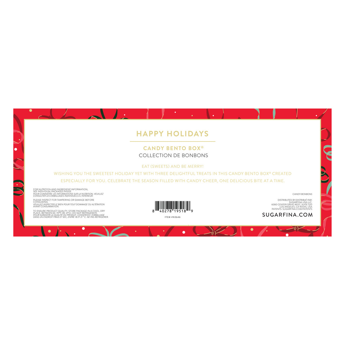 Happy Holidays 3-Piece Bento Box