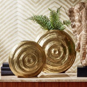 All Swirls Golden Vase, Set of 2