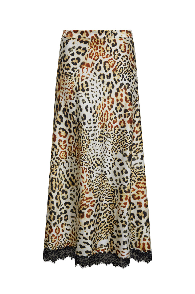 Kaia Slip Skirt in Cheetah Natural