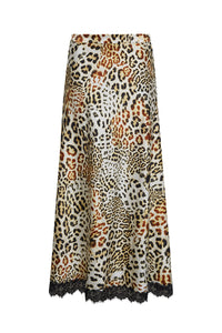 Kaia Slip Skirt in Cheetah Natural