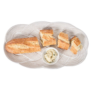 Le Panier Mystic Knot 15" Hostess Tray in Whitewash
