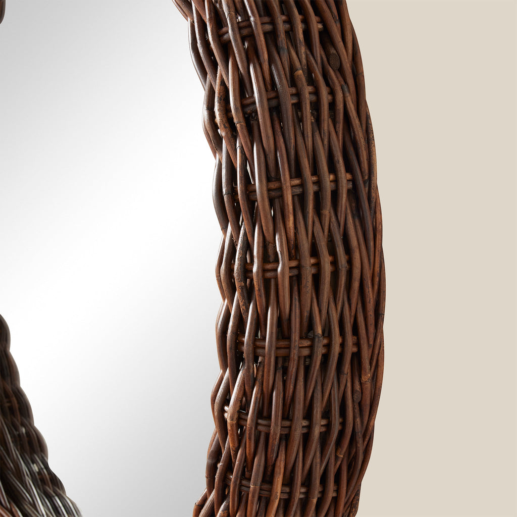 side angle of rattan mirror