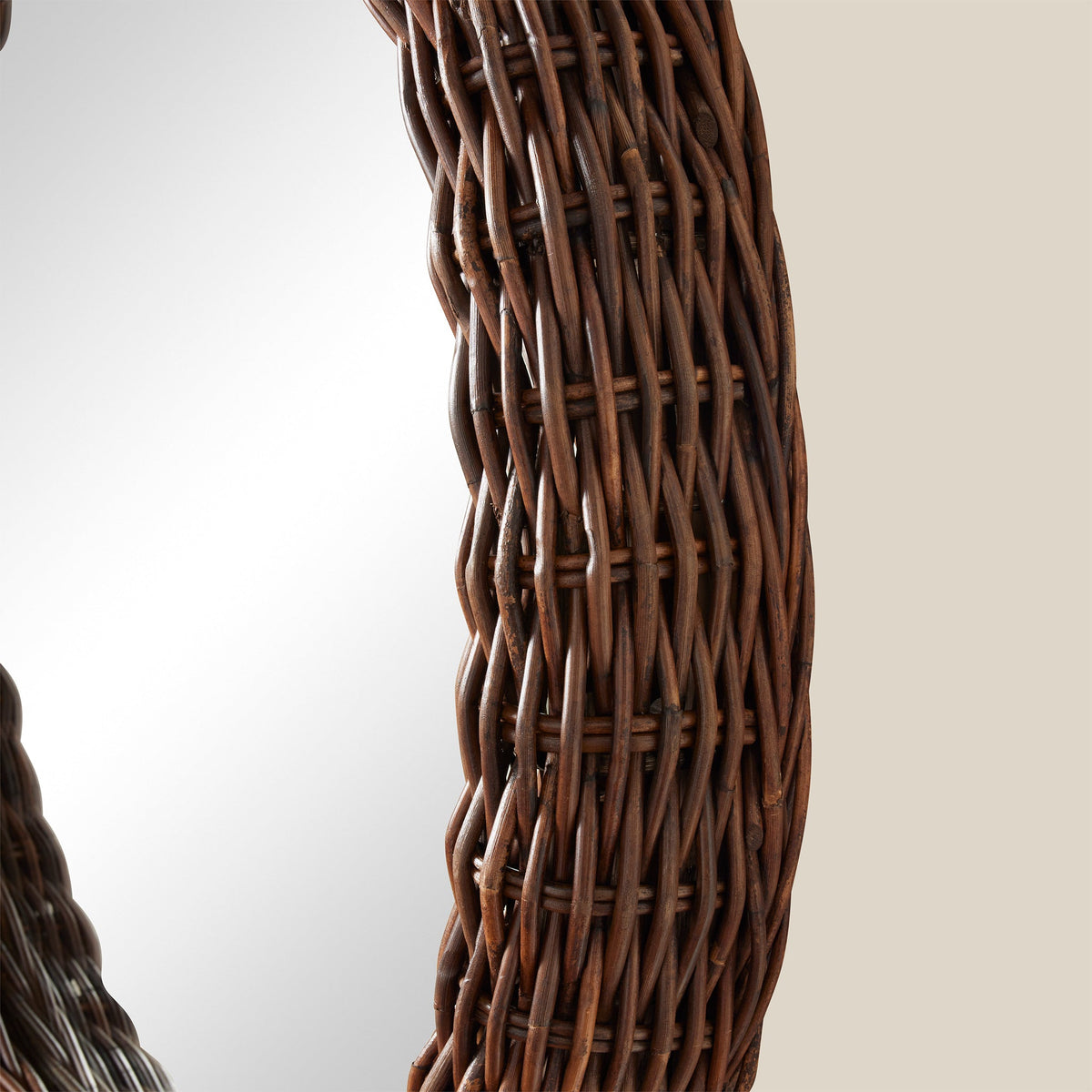 side angle of rattan mirror