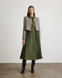 Kerrin Jacket in Dark Khaki & Maritime Blue Multi