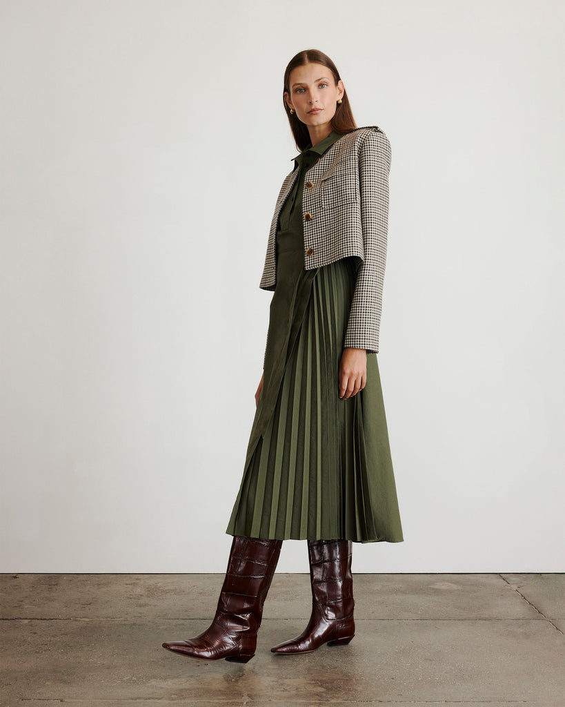 Kerrin Jacket in Dark Khaki & Maritime Blue Multi