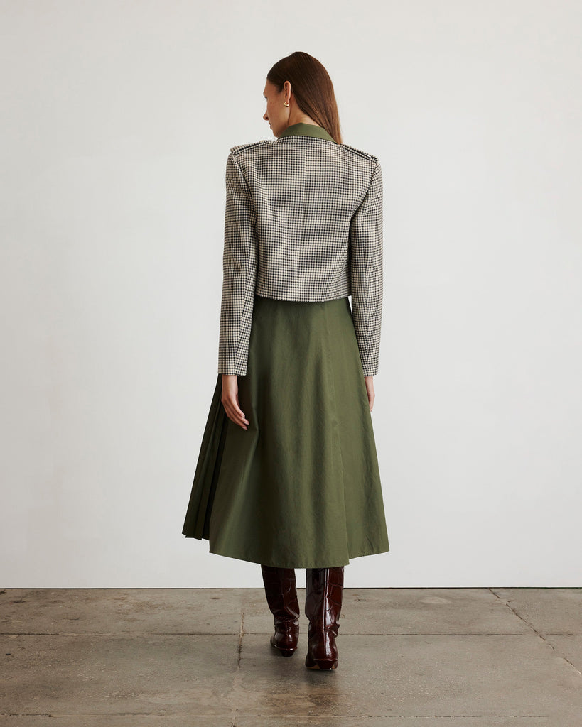 Kerrin Jacket in Dark Khaki & Maritime Blue Multi