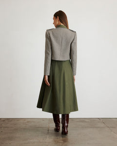 Kerrin Jacket in Dark Khaki & Maritime Blue Multi