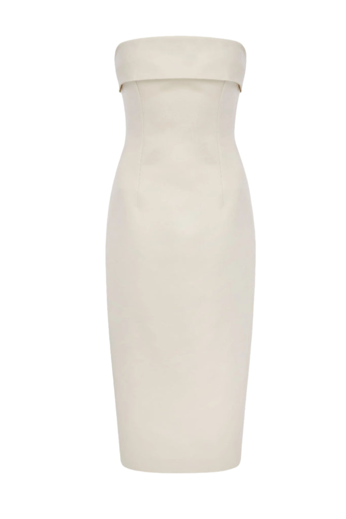 Keeley Strapless Bridal Dress in Ivory Duchess Satin