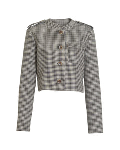 Kerrin Jacket in Dark Khaki & Maritime Blue Multi