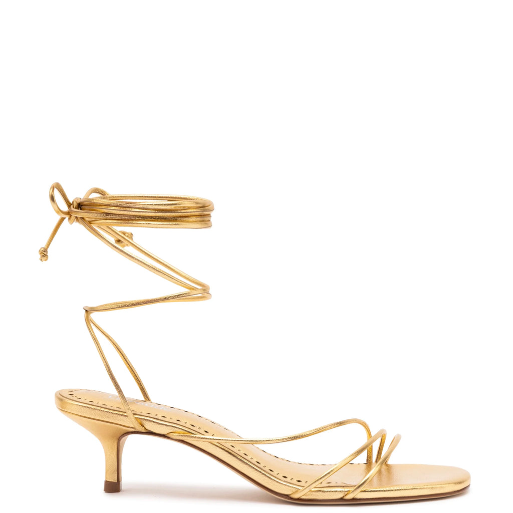 Sara Sandal in Gold Metallic Leather