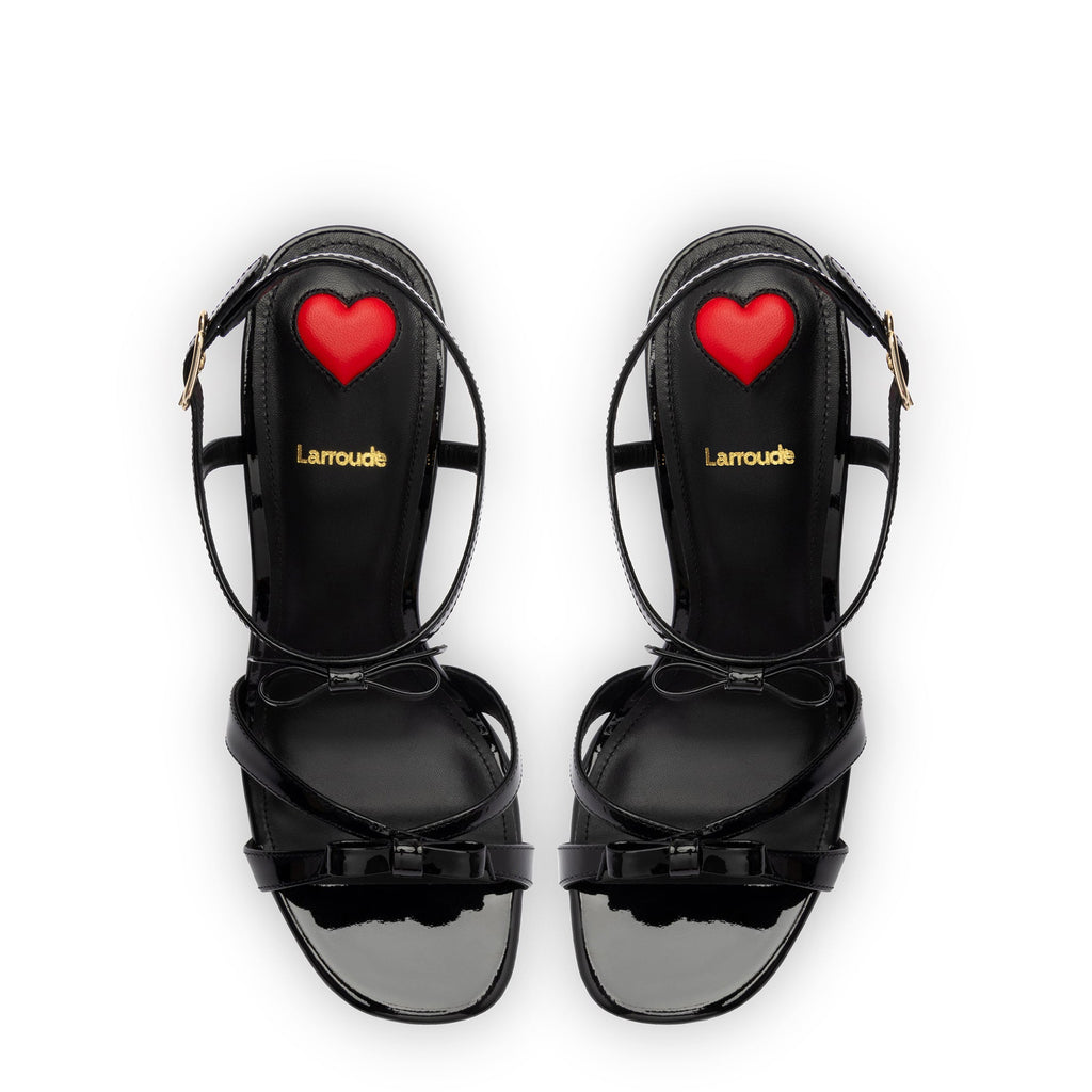 Brooks Sandal In Black Patent Leather