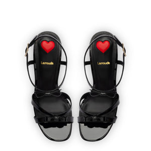 Brooks Sandal In Black Patent Leather