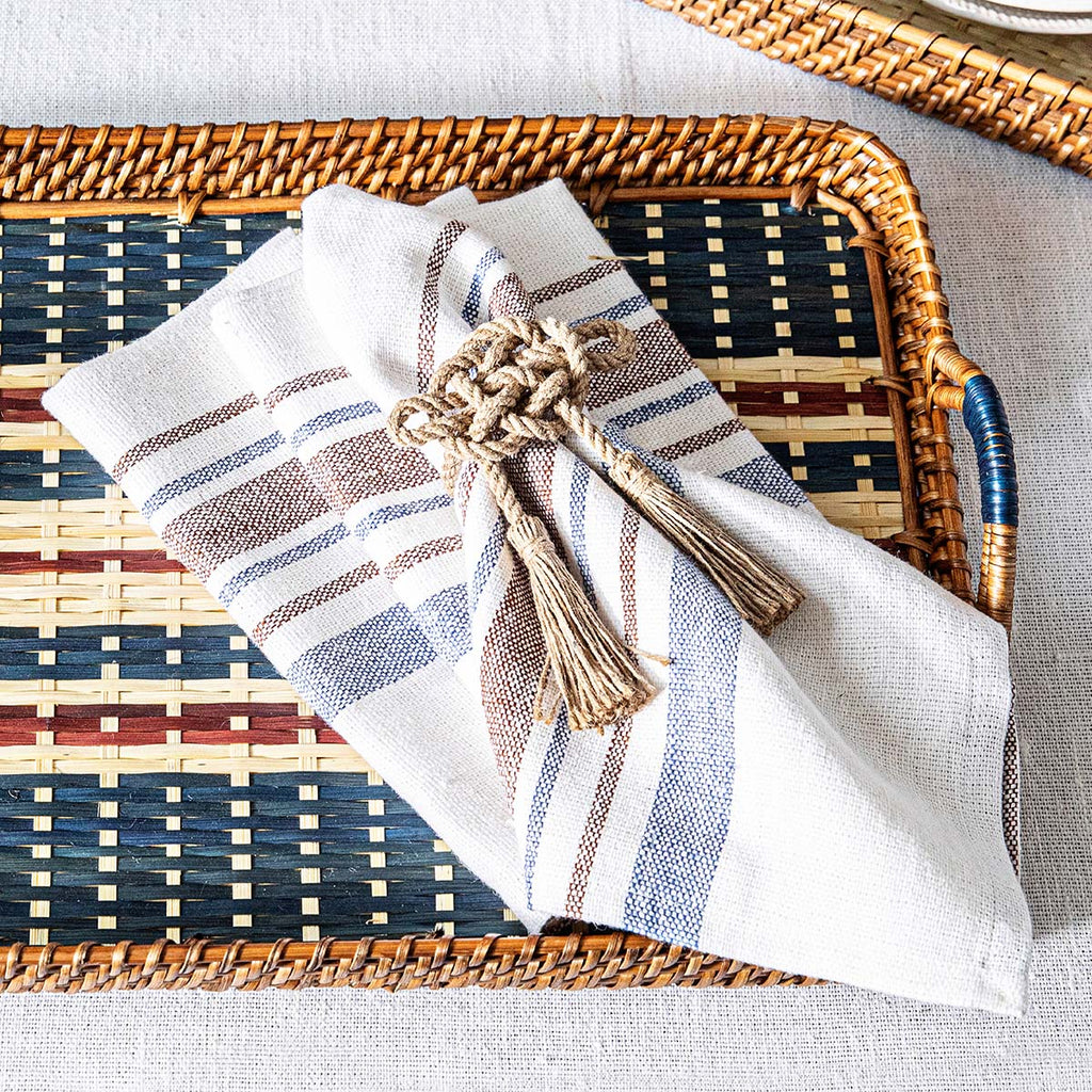Danish Stripe Napkin in Taupe, Set of 4