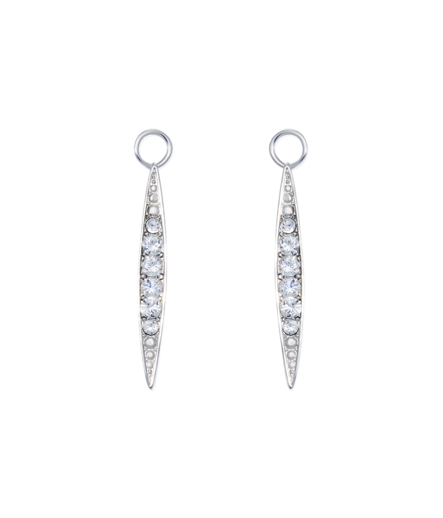 Comet Trail Huggie Charms in Silver