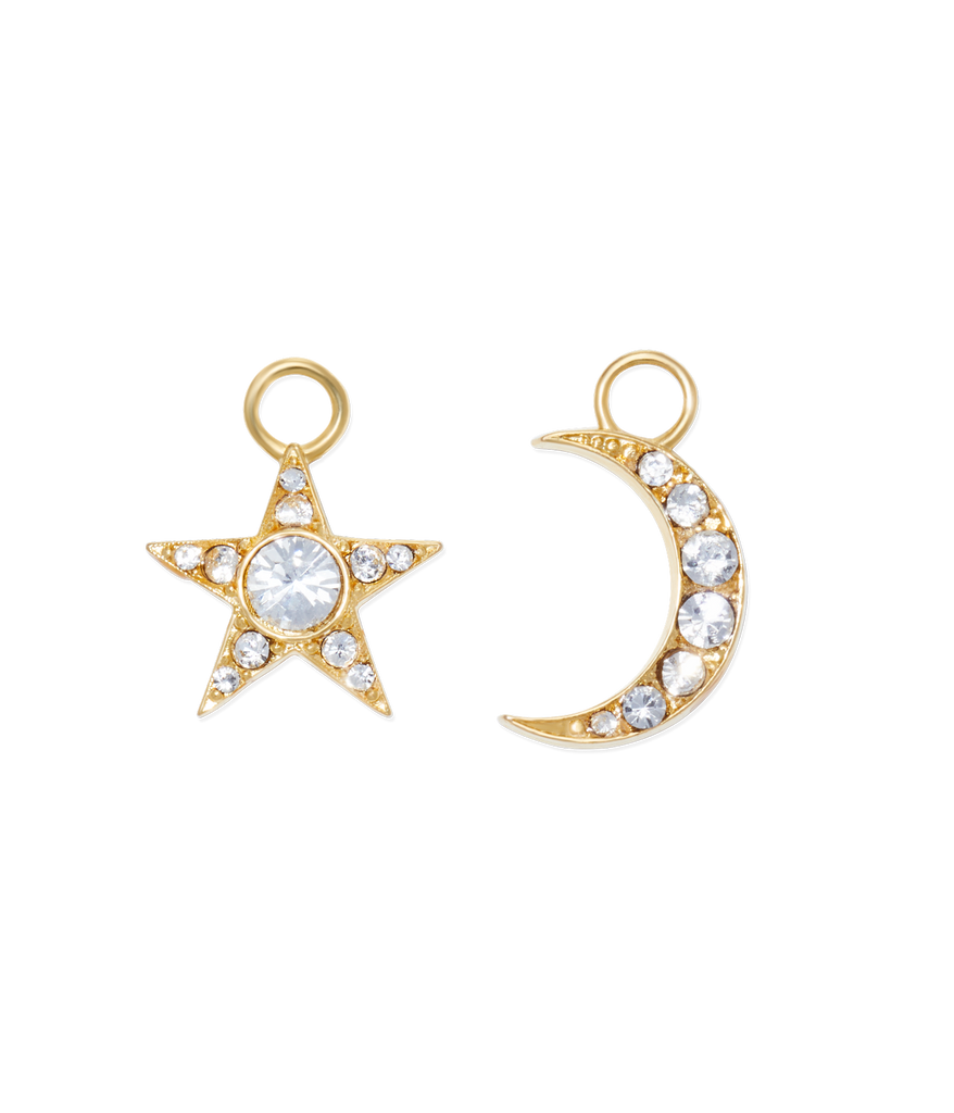 Moon and Star Huggie Charms
