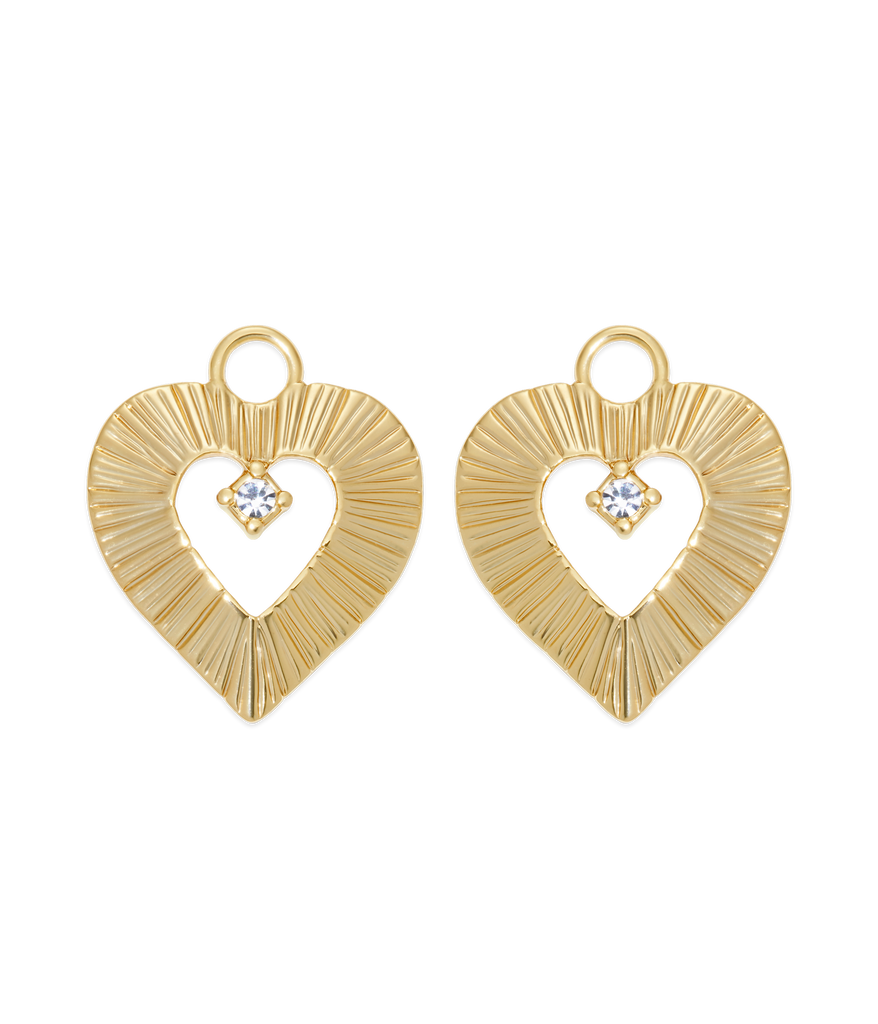 Heart Huggie Charms in Gold