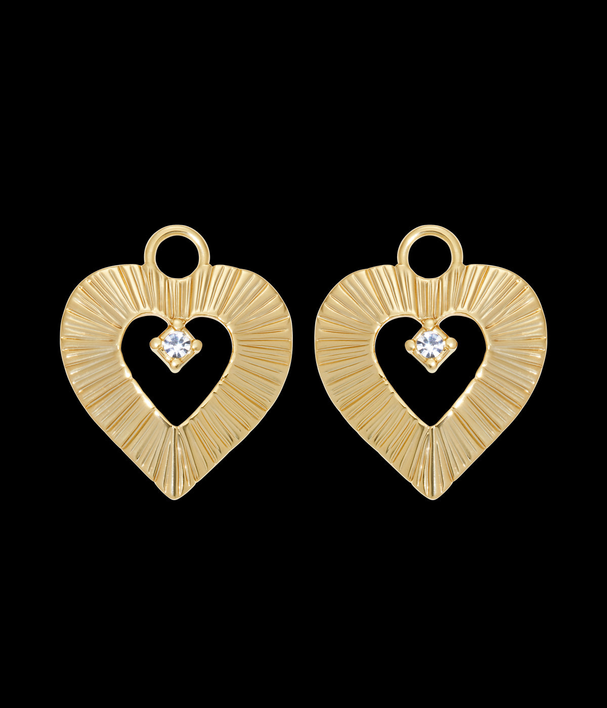 Heart Huggie Charms in Gold