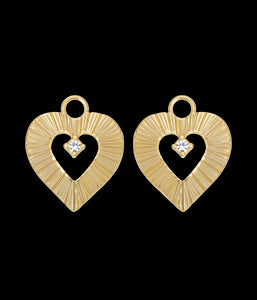 Heart Huggie Charms in Gold