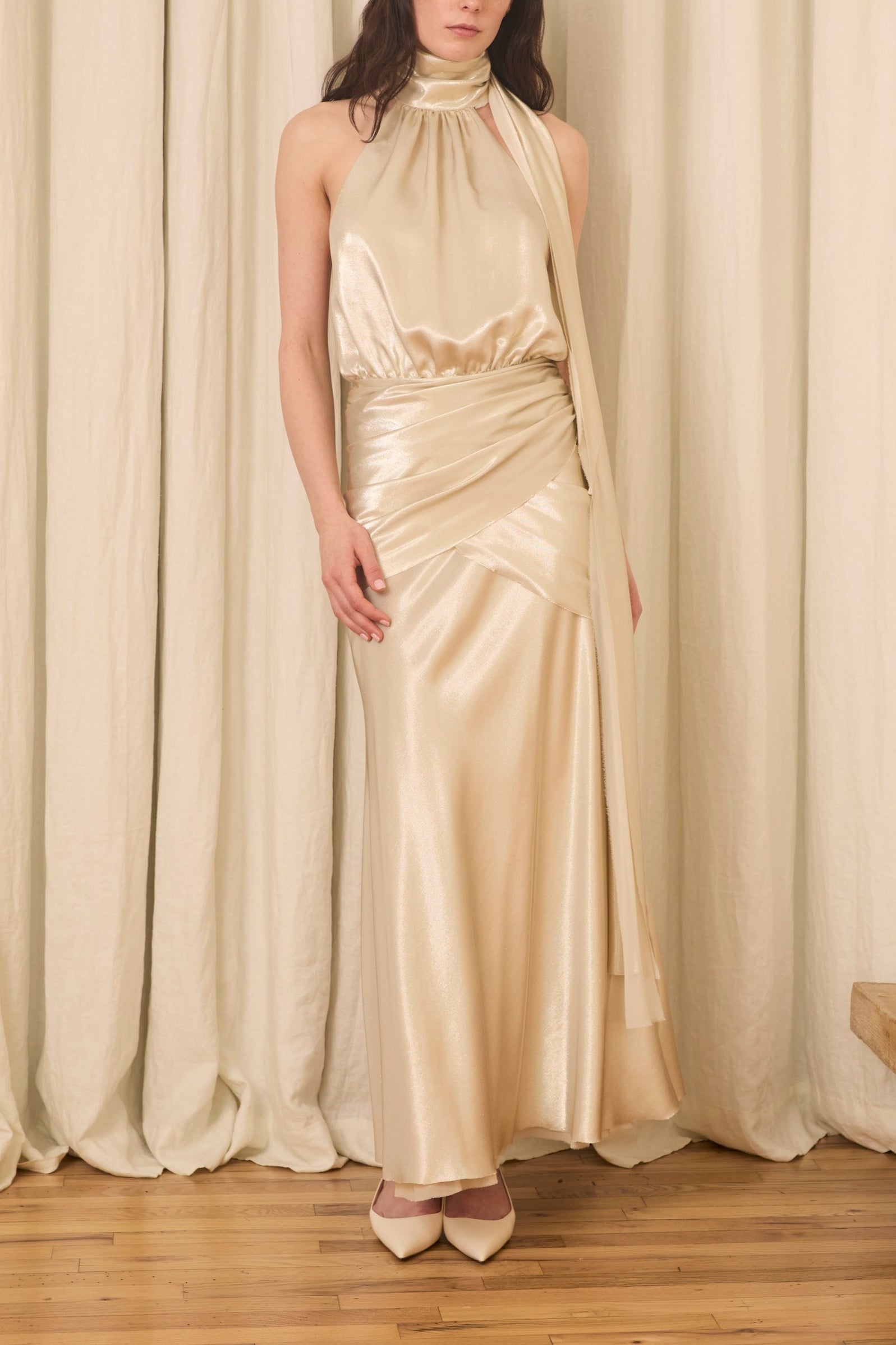 Lila Midi Dress in Lurex