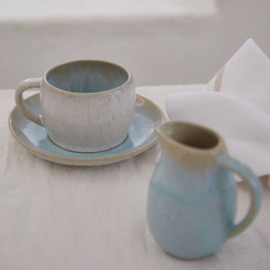 Eivissa Collection Coffee Cups & Saucers in Sea Blue, Set of 6