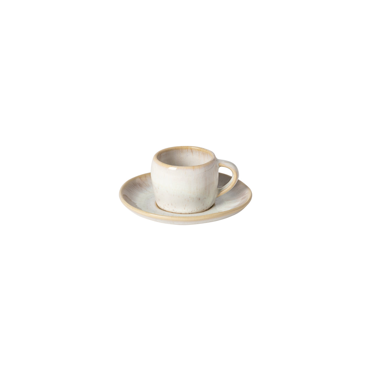 Eivissa Collection Coffee Cups & Saucers in Sand Beige, Set of 6