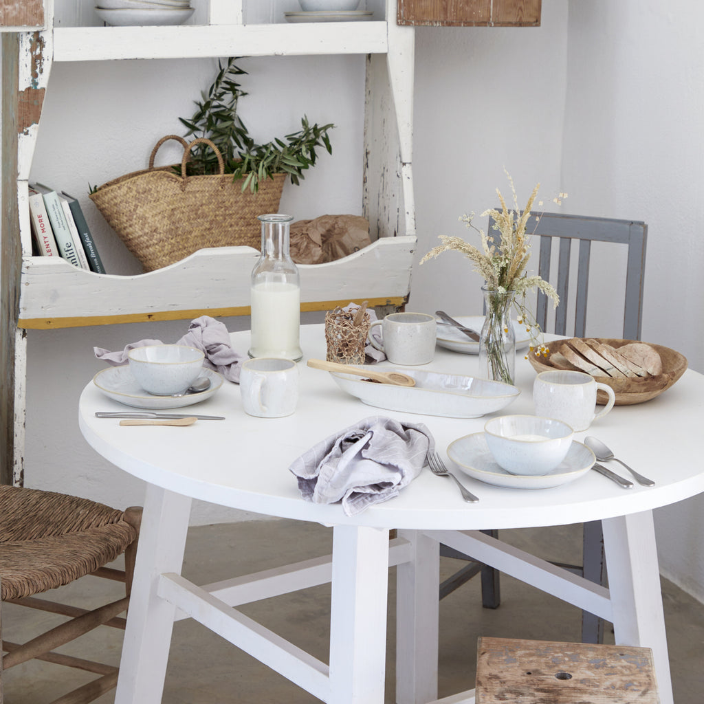 Eivissa Collection Coffee Cups & Saucers in Sand Beige, Set of 6