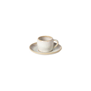 Eivissa Collection Coffee Cups & Saucers in Sand Beige, Set of 6