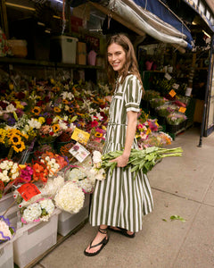 Carrington Dress in Fern & Ivory