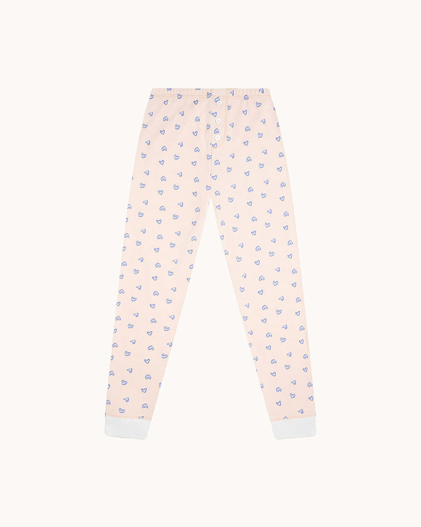 Children's Love Heart Pajamas in Pink