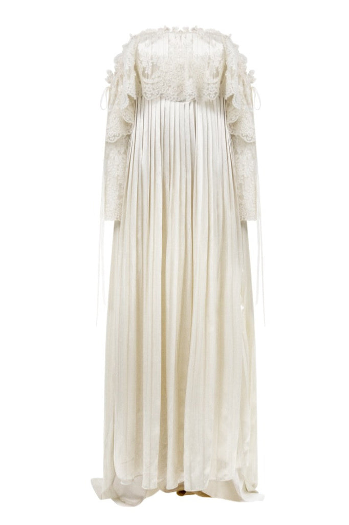 Luca Pleated Satin Silk Wedding Dress